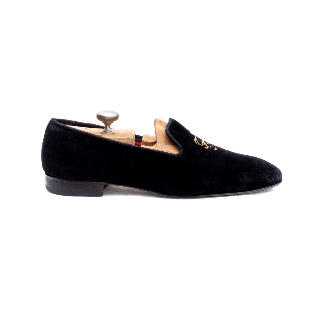 Brooks Brothers x Peal & Co. Black Velvet Smoking Slippers Size US 10.5 D - Picture 3 of 14